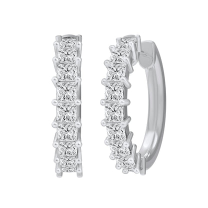 1 Cttw Princess Cut Lab Grown Diamond Hoop Earrings - Dewberry Diamonds