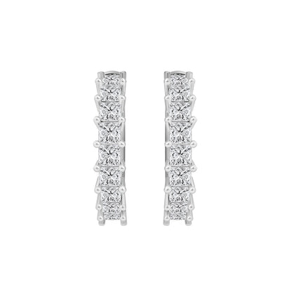 1 Cttw Princess Cut Lab Grown Diamond Hoop Earrings - Dewberry Diamonds