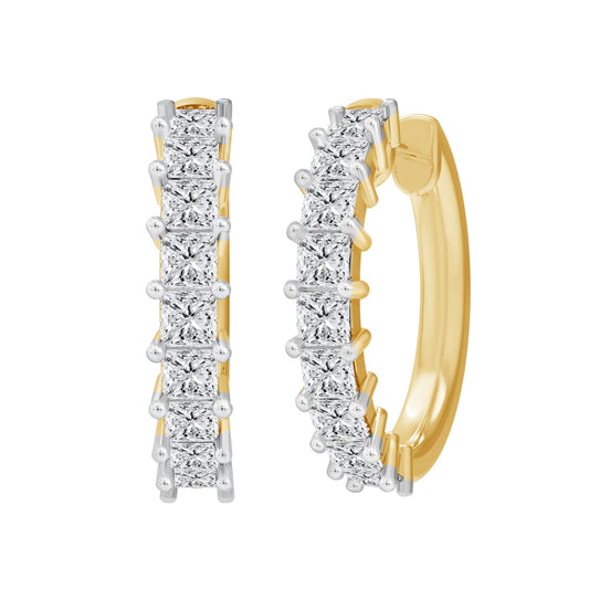 1 Cttw Princess Cut Lab Grown Diamond Hoop Earrings - Dewberry Diamonds