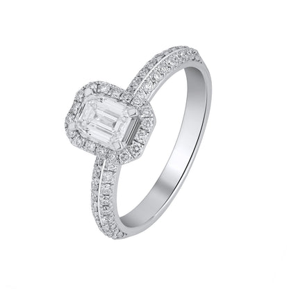 1.00 CT Lab Grown Diamond Halo Engagement Ring - Dewberry Diamonds