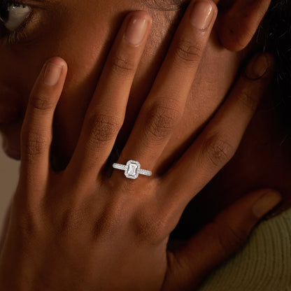 1.00 CT Lab Grown Diamond Halo Engagement Ring - Dewberry Diamonds