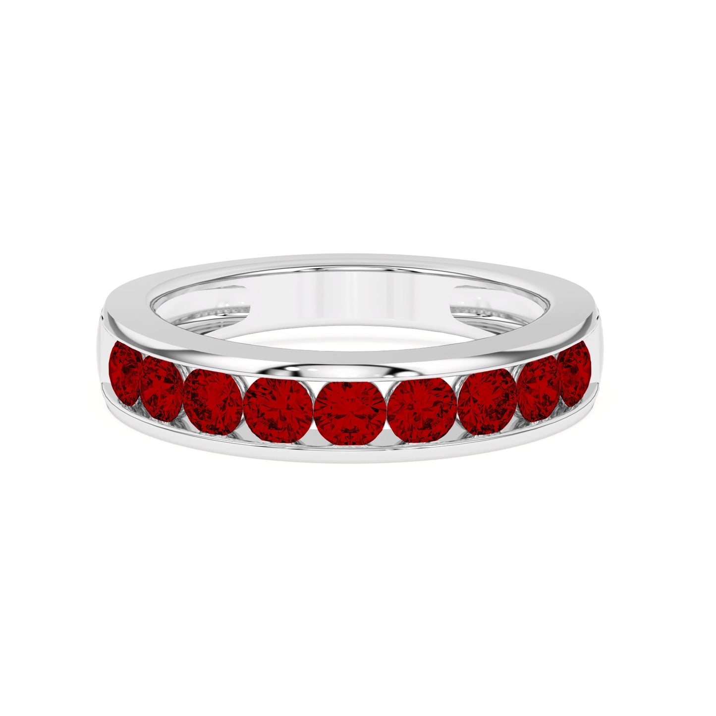1.00 Ct Natural Red Ruby Channel Set Wedding Band - Dewberry Diamonds