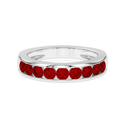 1.00 Ct Natural Red Ruby Channel Set Wedding Band - Dewberry Diamonds
