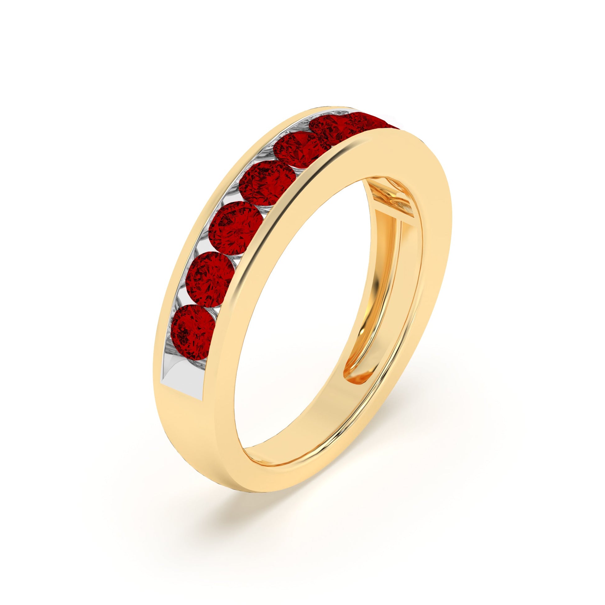 1.00 Ct Natural Red Ruby Channel Set Wedding Band - Dewberry Diamonds