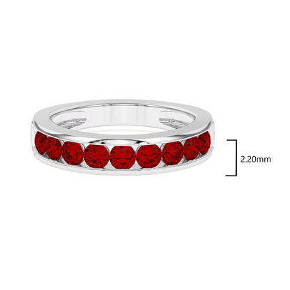 1.00 Ct Natural Red Ruby Channel Set Wedding Band - Dewberry Diamonds