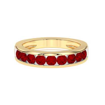 1.00 Ct Natural Red Ruby Channel Set Wedding Band - Dewberry Diamonds
