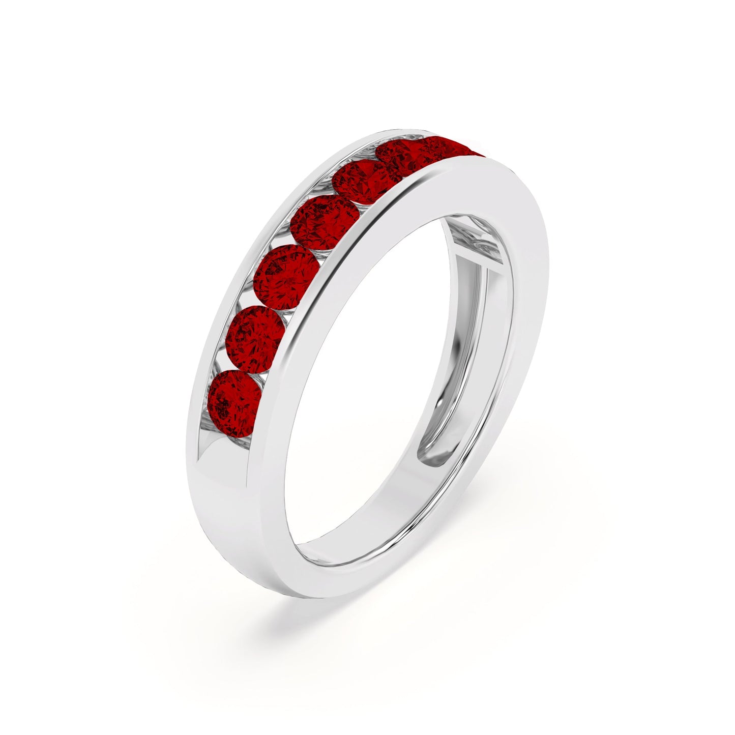 1.00 Ct Natural Red Ruby Channel Set Wedding Band - Dewberry Diamonds