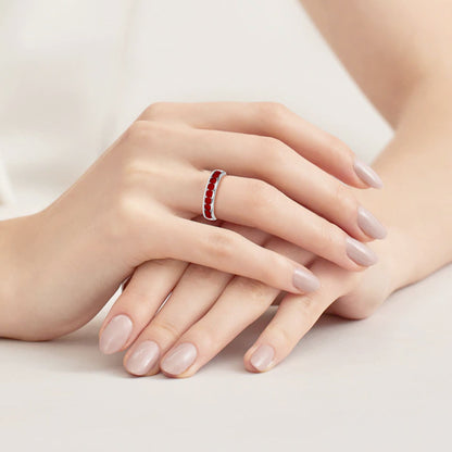 1.00 Ct Natural Red Ruby Channel Set Wedding Band - Dewberry Diamonds