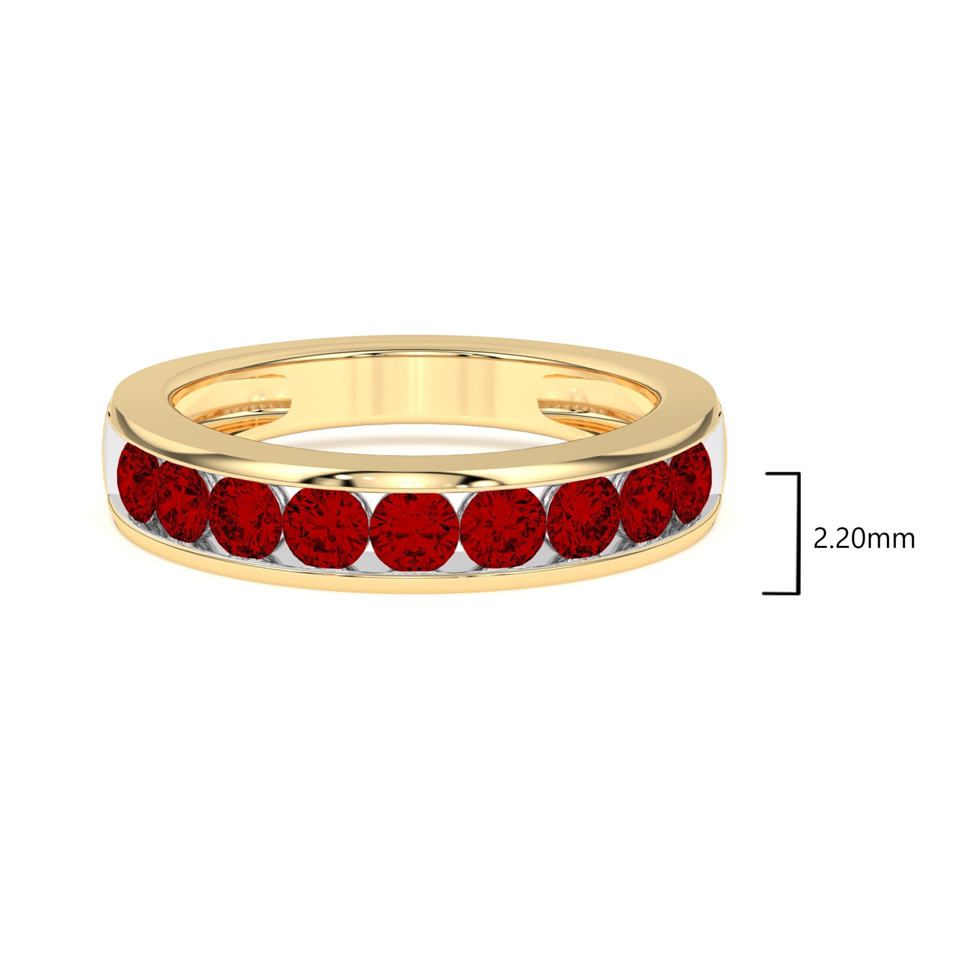 1.00 Ct Natural Red Ruby Channel Set Wedding Band - Dewberry Diamonds