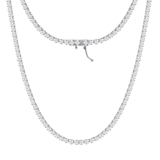 10K White Gold 5 Ct Round Cut Diamond Tennis Necklace - Dewberry Diamonds
