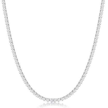 10K White Gold 5 Ct Round Cut Diamond Tennis Necklace - Dewberry Diamonds