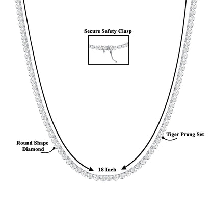 10K White Gold 5 Ct Round Cut Diamond Tennis Necklace - Dewberry Diamonds