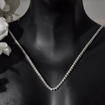 10K White Gold 5 Ct Round Cut Diamond Tennis Necklace - Dewberry Diamonds