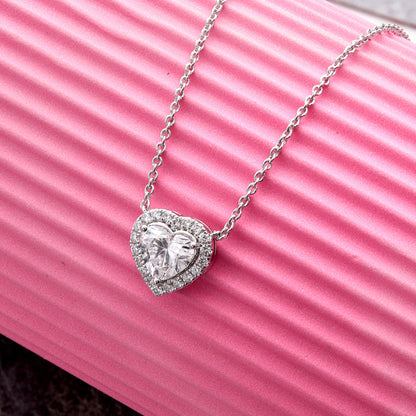 1.20 Ct Lab Grown Diamond Halo Heart Pendant Necklace - Dewberry Diamonds