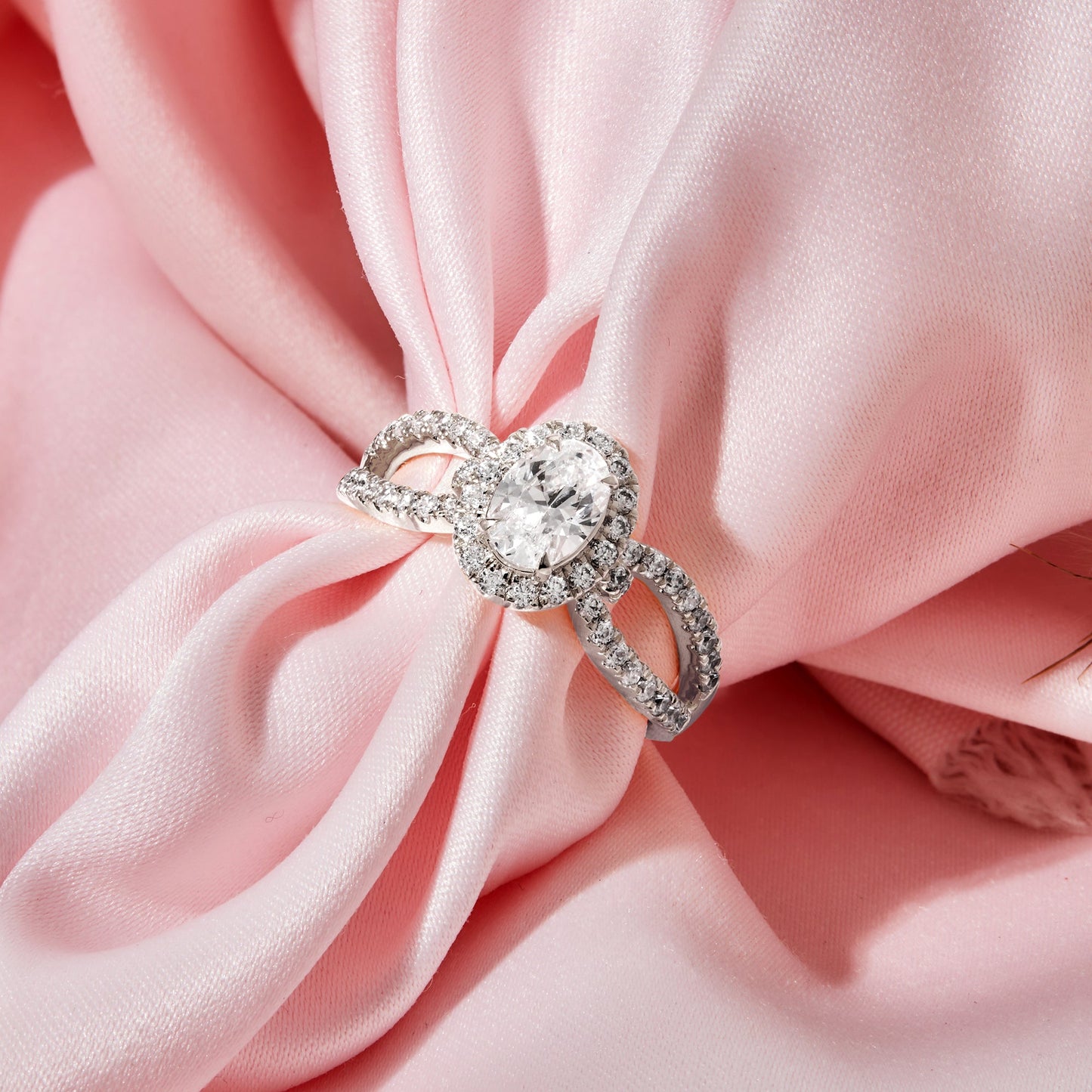1.20 CT Oval Cut Diamond Halo Engagement Ring - Dewberry Diamonds