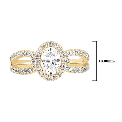1.20 CT Oval Cut Diamond Halo Engagement Ring - Dewberry Diamonds