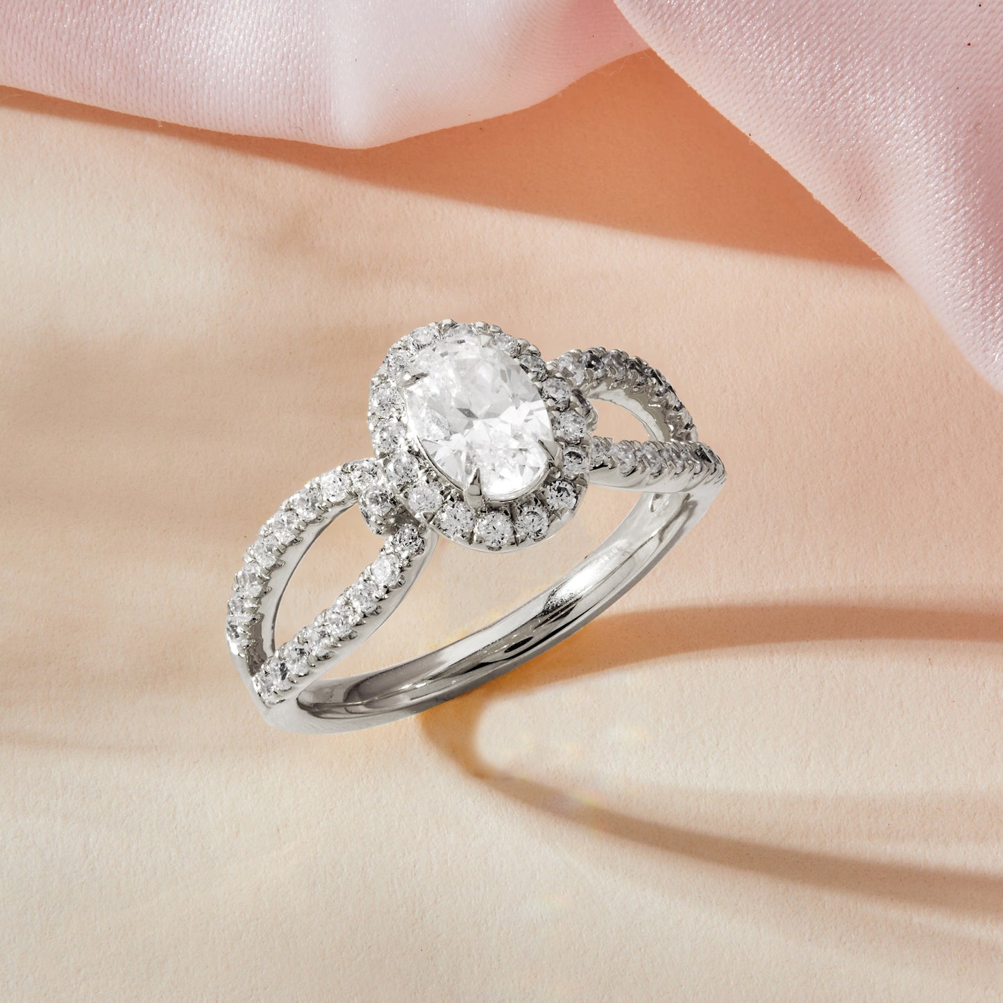 1.20 CT Oval Cut Diamond Halo Engagement Ring - Dewberry Diamonds