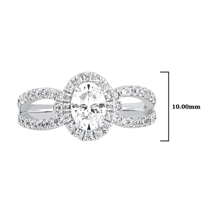 1.20 CT Oval Cut Diamond Halo Engagement Ring - Dewberry Diamonds