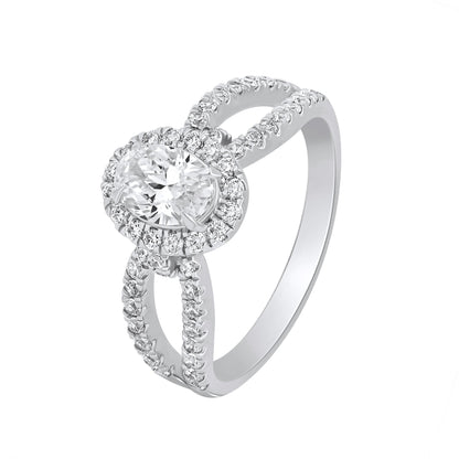 1.20 CT Oval Cut Diamond Halo Engagement Ring - Dewberry Diamonds