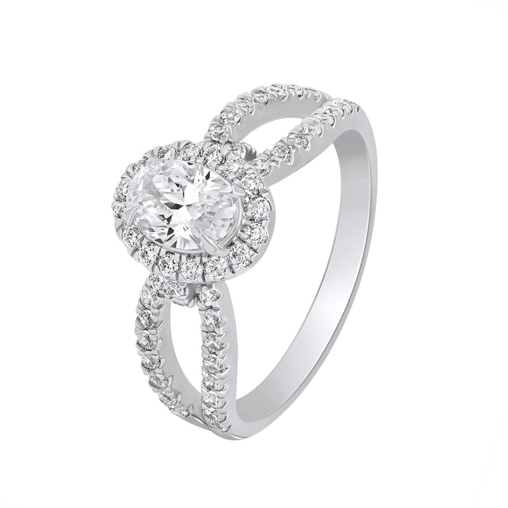 1.20 CT Oval Cut Diamond Halo Engagement Ring - Dewberry Diamonds