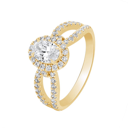 1.20 CT Oval Cut Diamond Halo Engagement Ring - Dewberry Diamonds