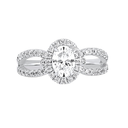 1.20 CT Oval Cut Diamond Halo Engagement Ring - Dewberry Diamonds
