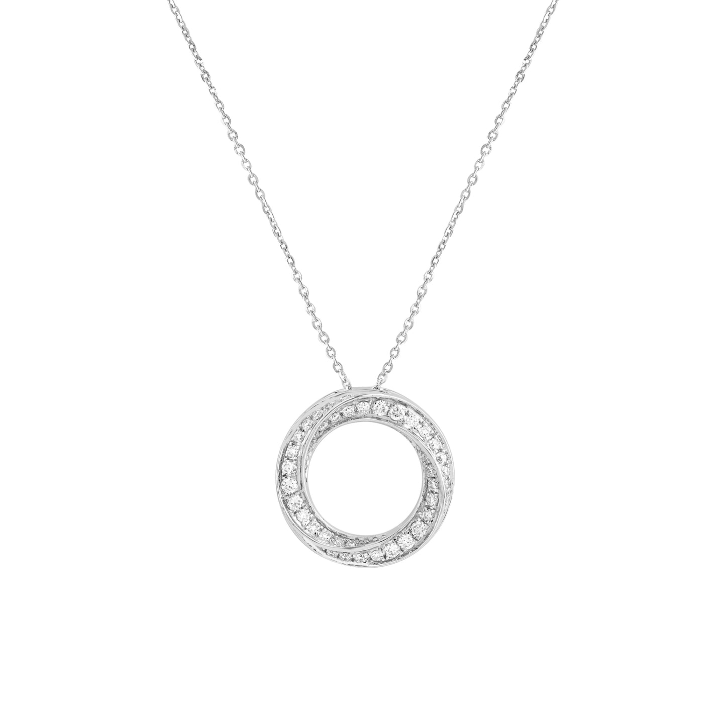 1/3 Ct Lab Grown Diamond Open Circle Pendant Necklace