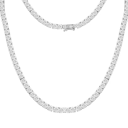 12.40 Cttw Lab Grown Diamond 925 Silver Tennis Necklace - Dewberry Diamonds