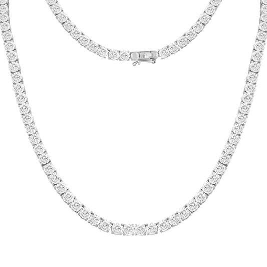 12.40 Cttw Lab Grown Diamond 925 Silver Tennis Necklace - Dewberry Diamonds