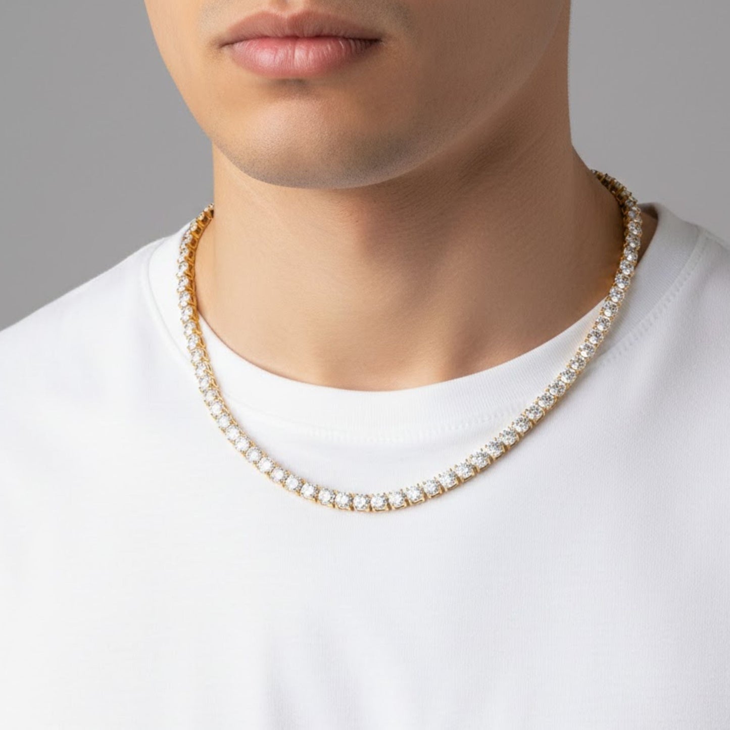 12.40 Cttw Lab Grown Diamond 925 Silver Tennis Necklace - Dewberry Diamonds
