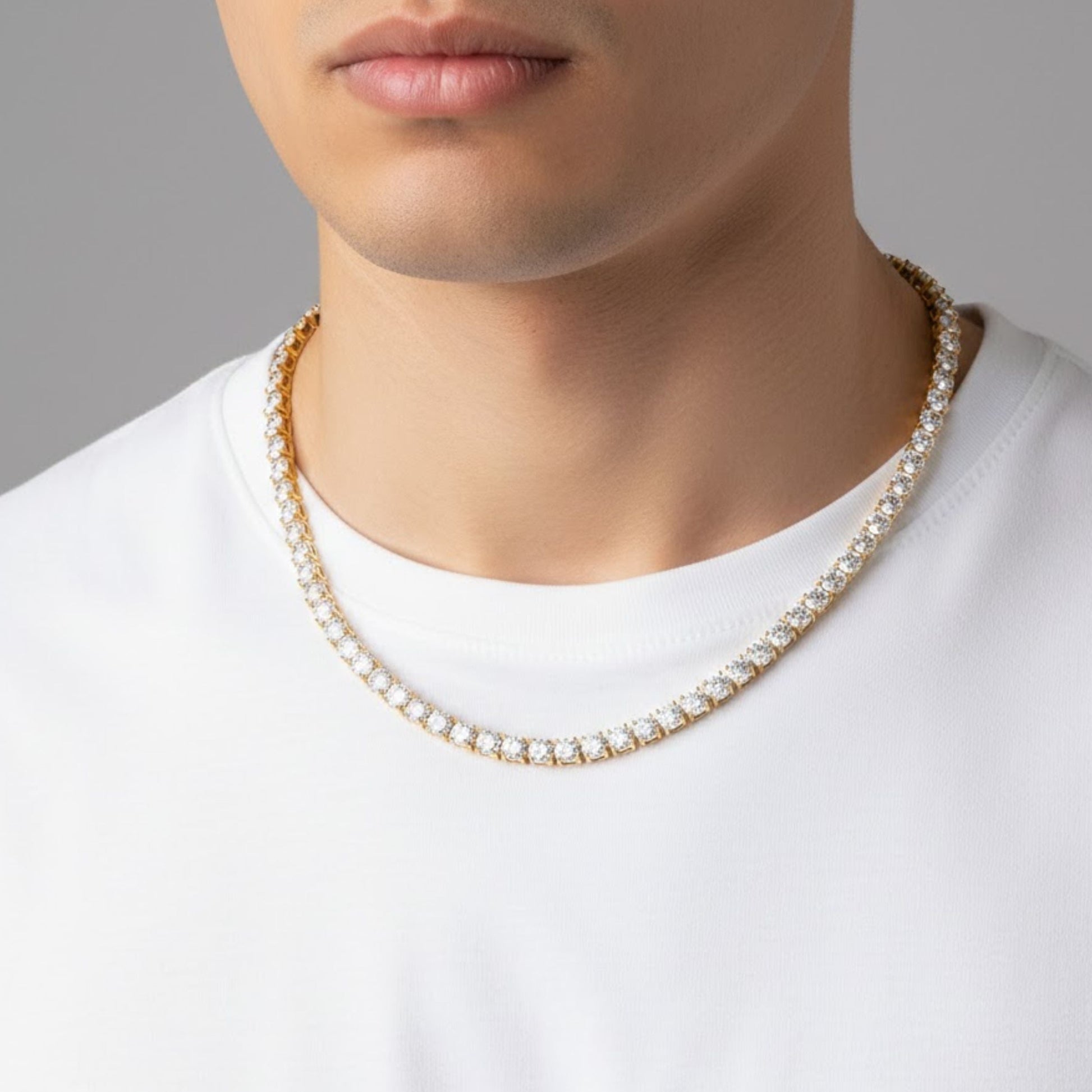 12.40 Cttw Lab Grown Diamond 925 Silver Tennis Necklace - Dewberry Diamonds