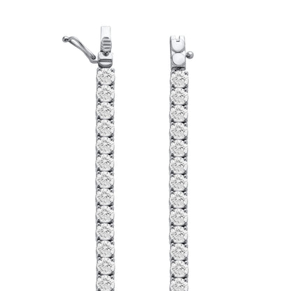 12.40 Cttw Lab Grown Diamond 925 Silver Tennis Necklace - Dewberry Diamonds