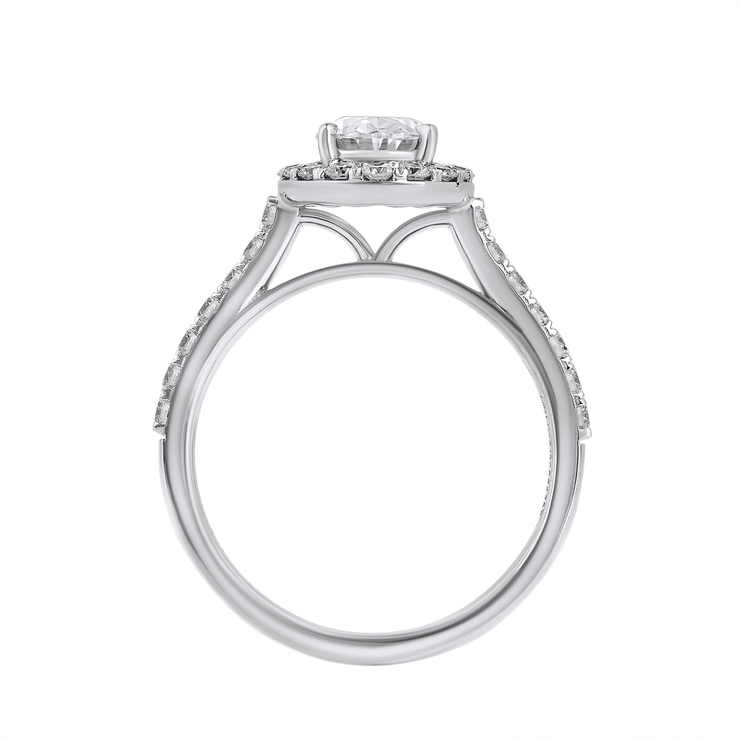 1.5 Cttw 925 Sterling Silver Solitaire with Side Accent Diamond Ring