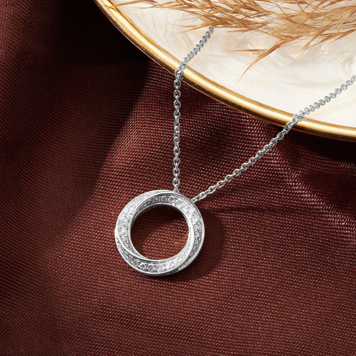 1/3 Ct Lab Grown Diamond Open Circle Pendant Necklace - Dewberry Diamonds