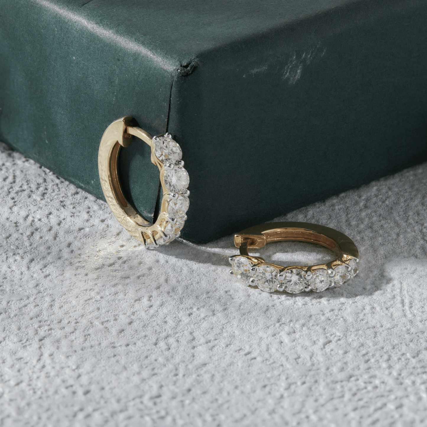 1.40 Ct Lab Grown Diamond Huggie Hoop Earrings - Dewberry Diamonds
