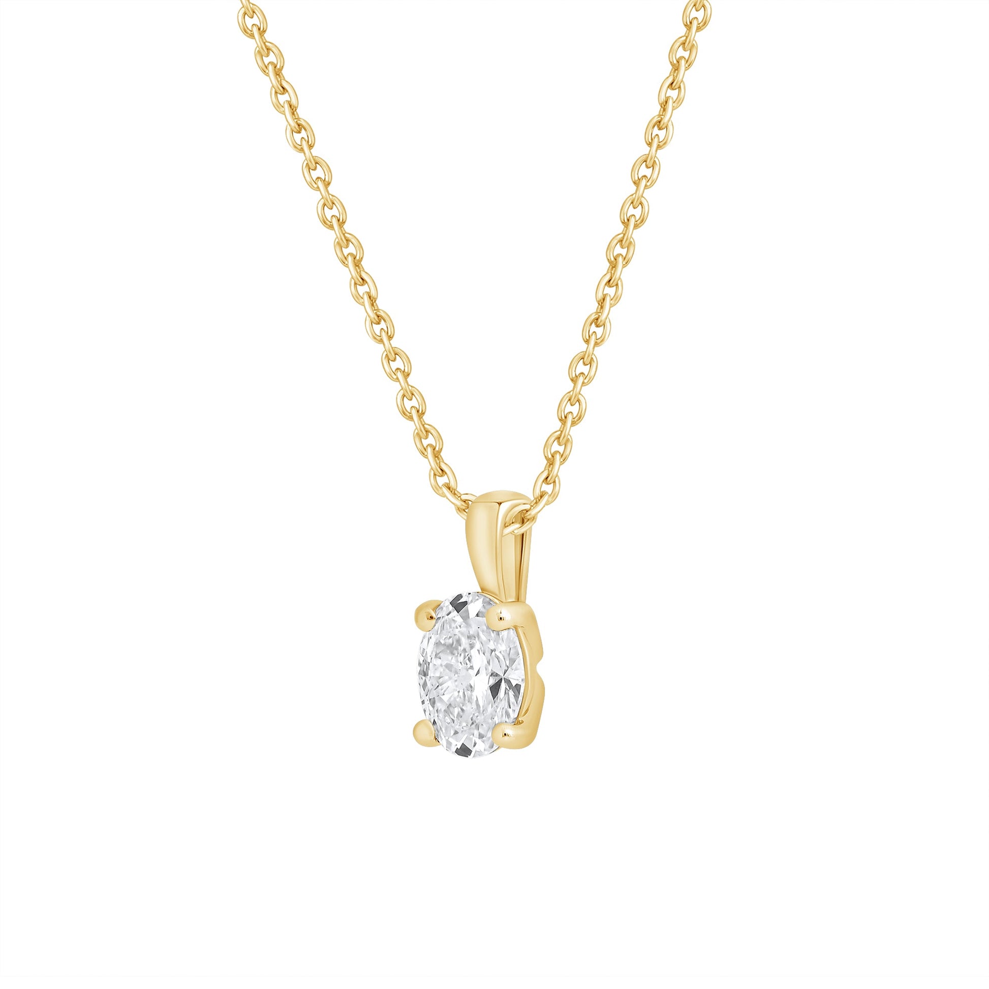 14k Gold 1-0.50 Ct Oval Cut Solitaire Pendant Necklace - Dewberry Diamonds