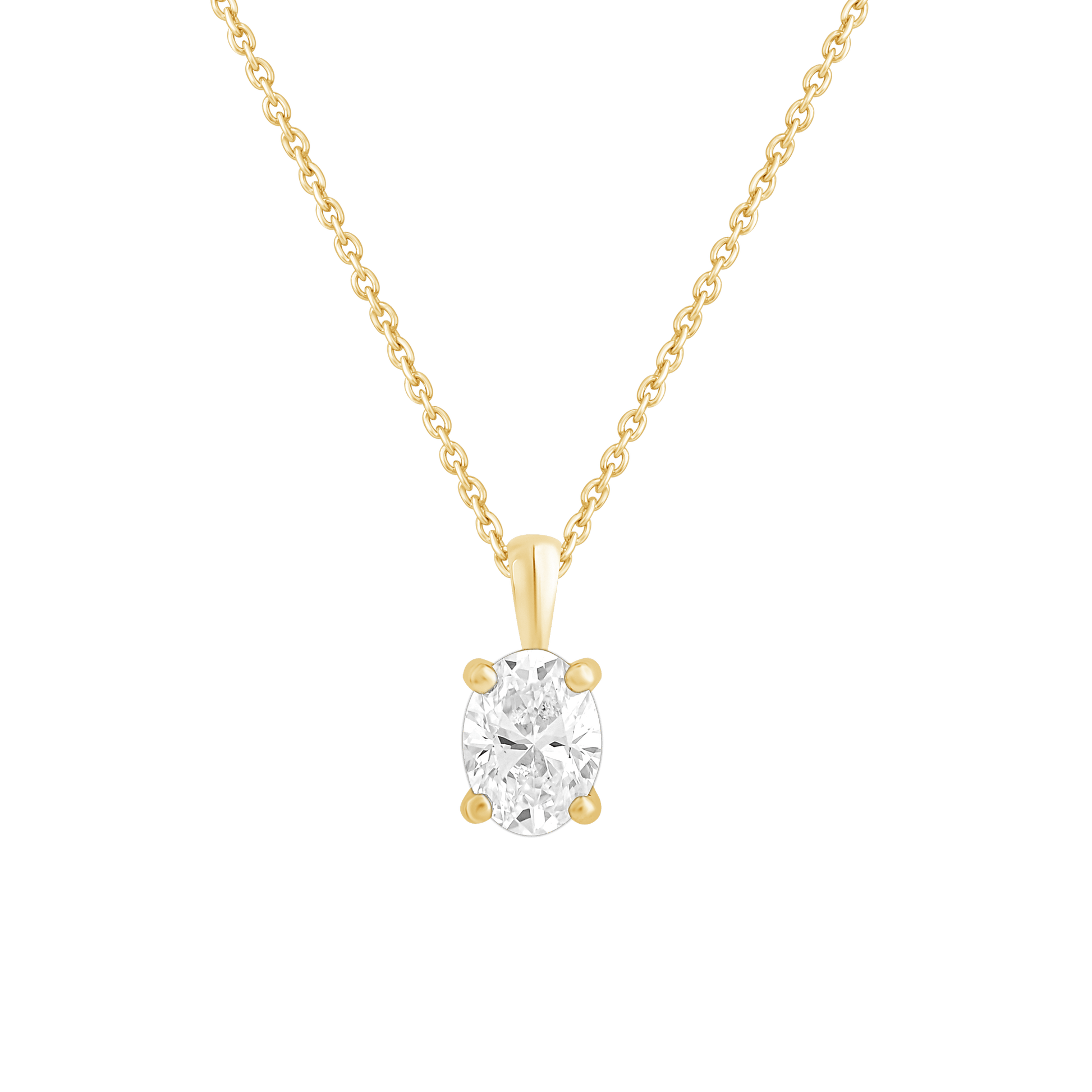 14k Gold 1-0.50 Ct Oval Cut Solitaire Pendant Necklace - Dewberry Diamonds