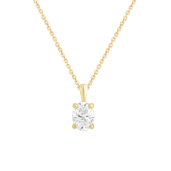 14k Gold 1-0.50 Ct Oval Cut Solitaire Pendant Necklace - Dewberry Diamonds