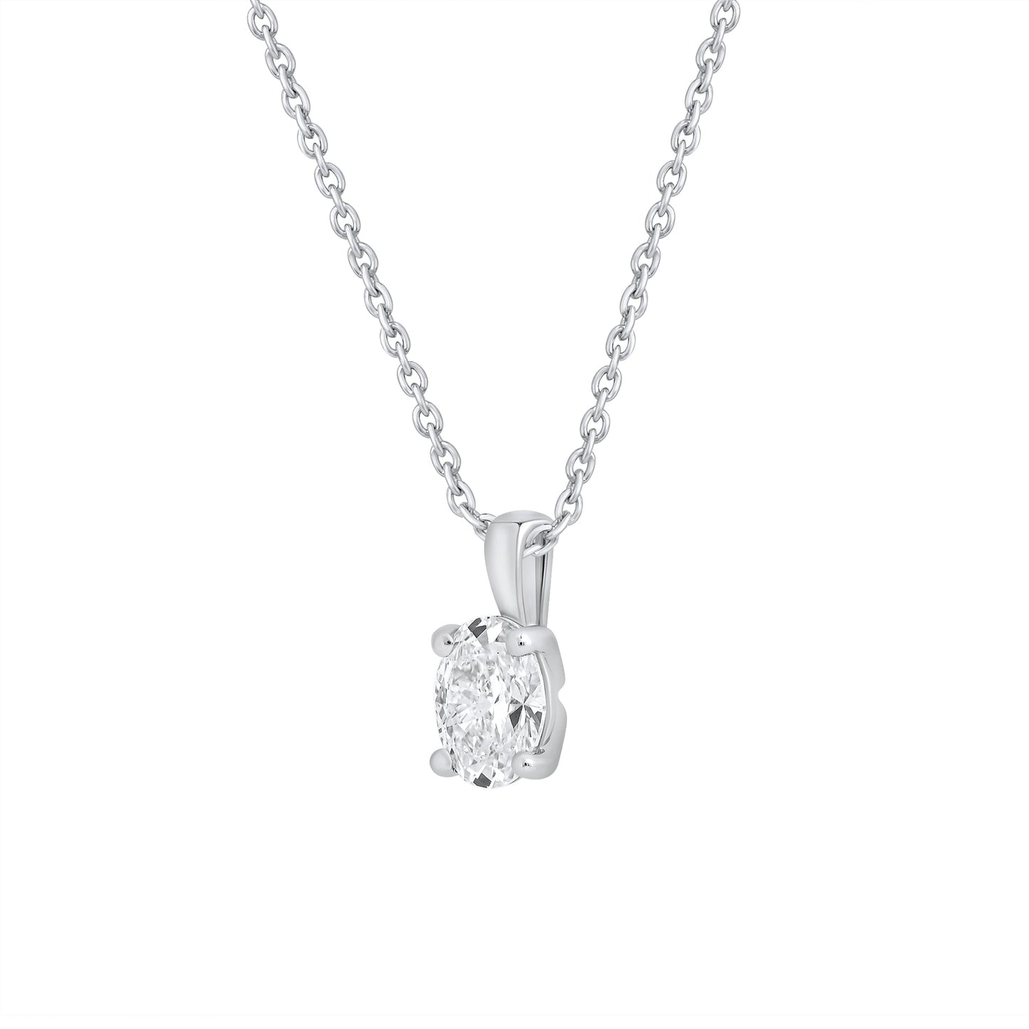 14k Gold 1-0.50 Ct Oval Cut Solitaire Pendant Necklace - Dewberry Diamonds