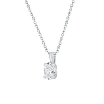 14k Gold 1-0.50 Ct Oval Cut Solitaire Pendant Necklace - Dewberry Diamonds