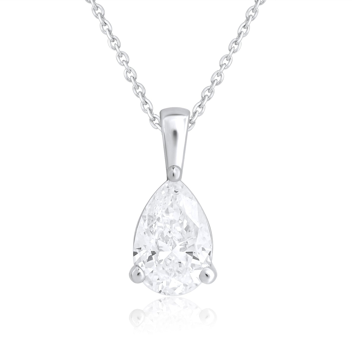 14k Gold 1-0.50 Ct Pear Cut Pendant Necklace - Dewberry Diamonds