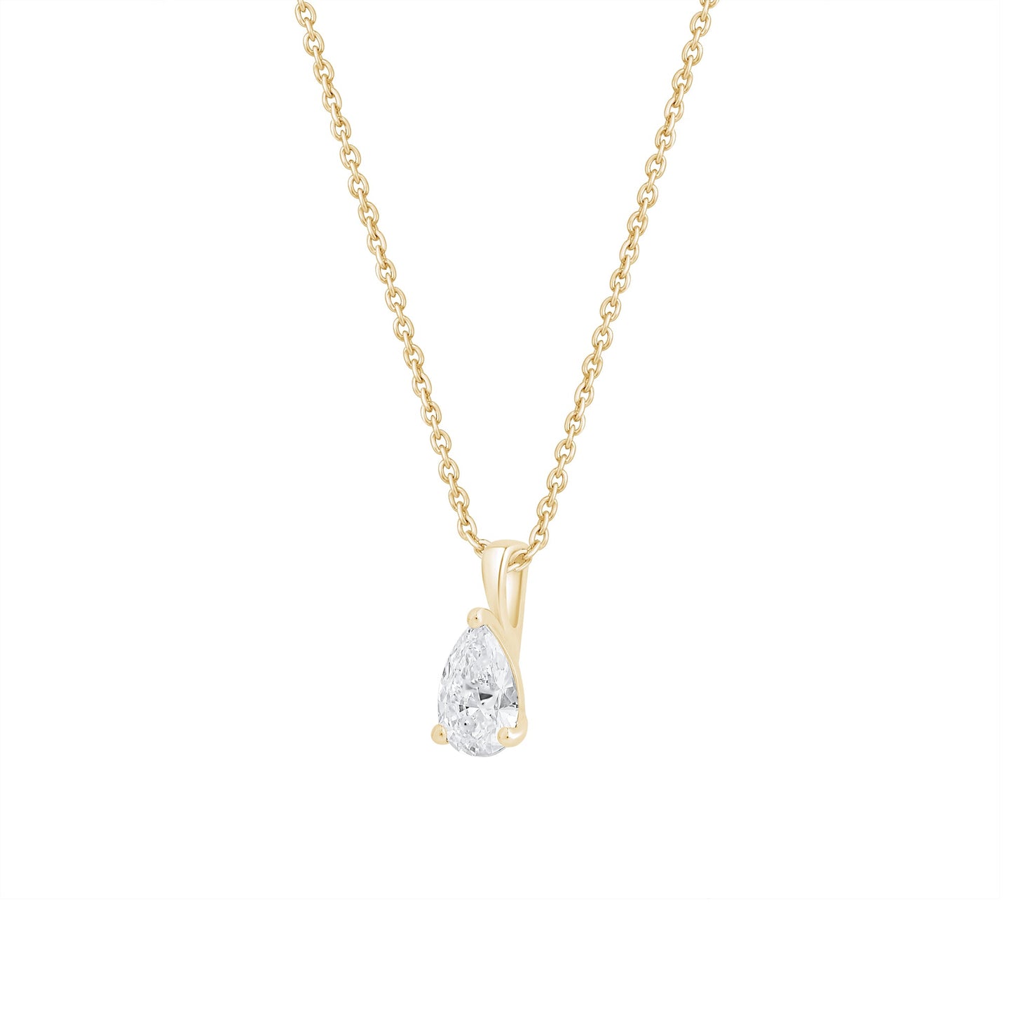 14k Gold 1-0.50 Ct Pear Cut Pendant Necklace - Dewberry Diamonds