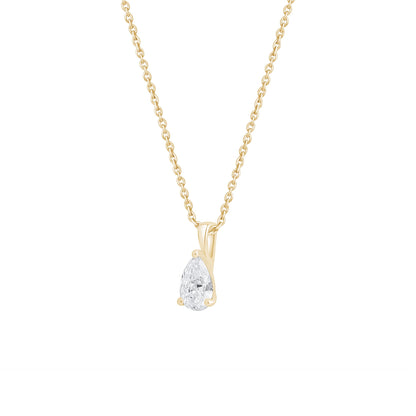14k Gold 1-0.50 Ct Pear Cut Pendant Necklace - Dewberry Diamonds