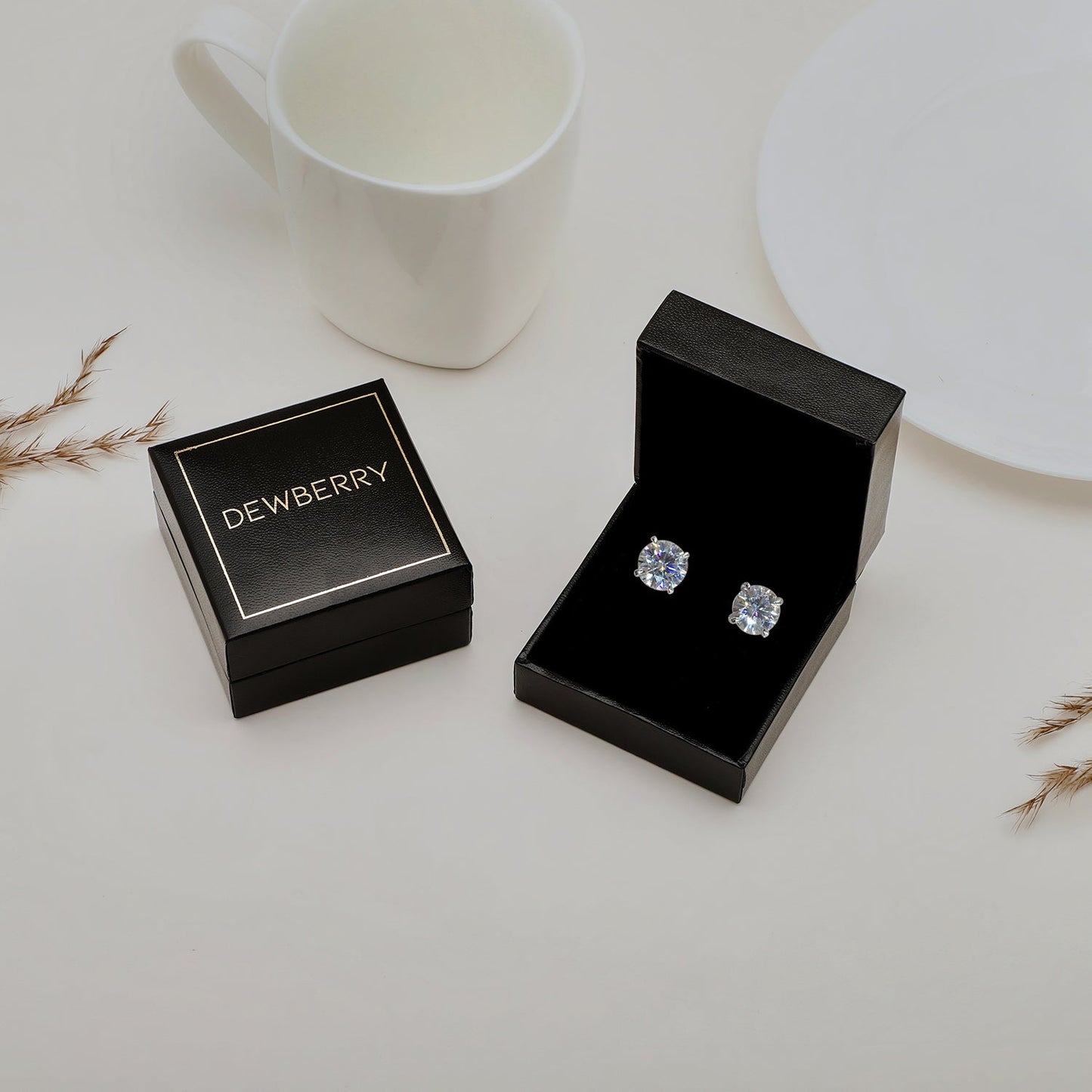 14K Gold 1 Ct Lab Grown Diamond Solitaire Stud Earrings - Dewberry Diamonds