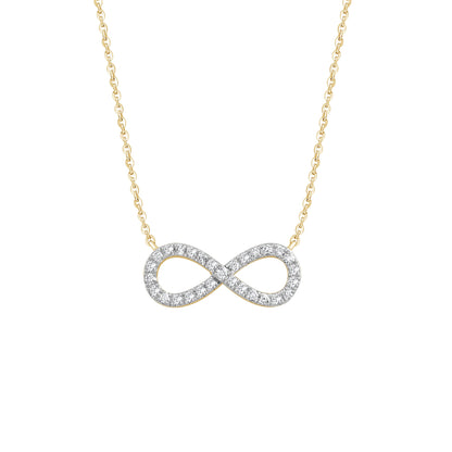 14k Gold 1/5 cttw Infinity Pendant Necklace - Dewberry Diamonds
