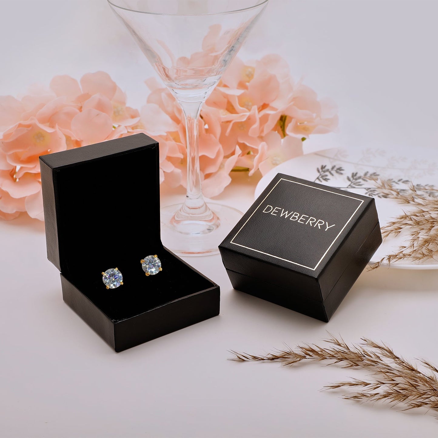 14K Gold 1.50 Ct Lab Grown Diamond Solitaire Stud Earrings - Dewberry Diamonds