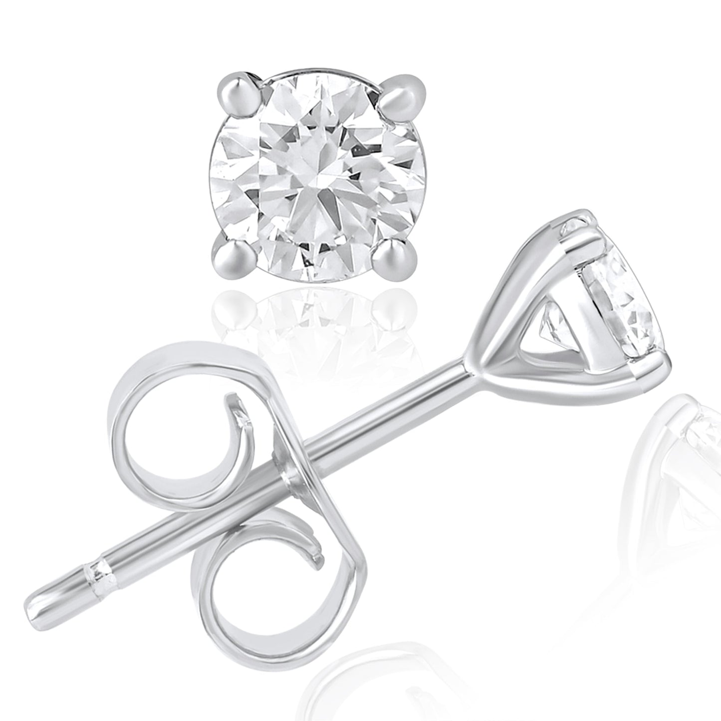 14K Gold 1.50 Ct Lab Grown Diamond Solitaire Stud Earrings - Dewberry Diamonds