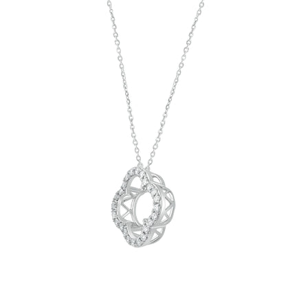 14K Gold Lab Grown Diamond Four Leaf Open Clover Necklace - Dewberry Diamonds