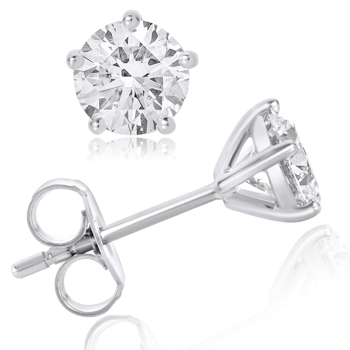14K Gold Lab Grown Diamond Solitaire Stud Earrings - Dewberry Diamonds