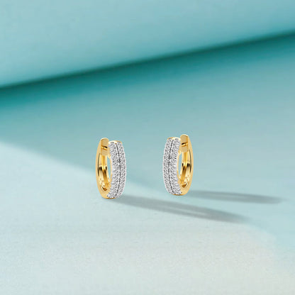 1/5 Ct Lab Grown Diamond Huggie Doube Row Hoop Earrings - Dewberry Diamonds